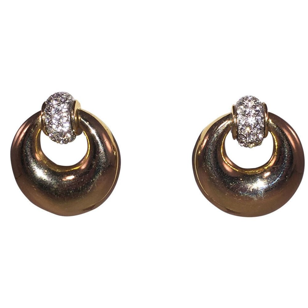 Givenchy Rhinestone Dangle Hoop Earrings
